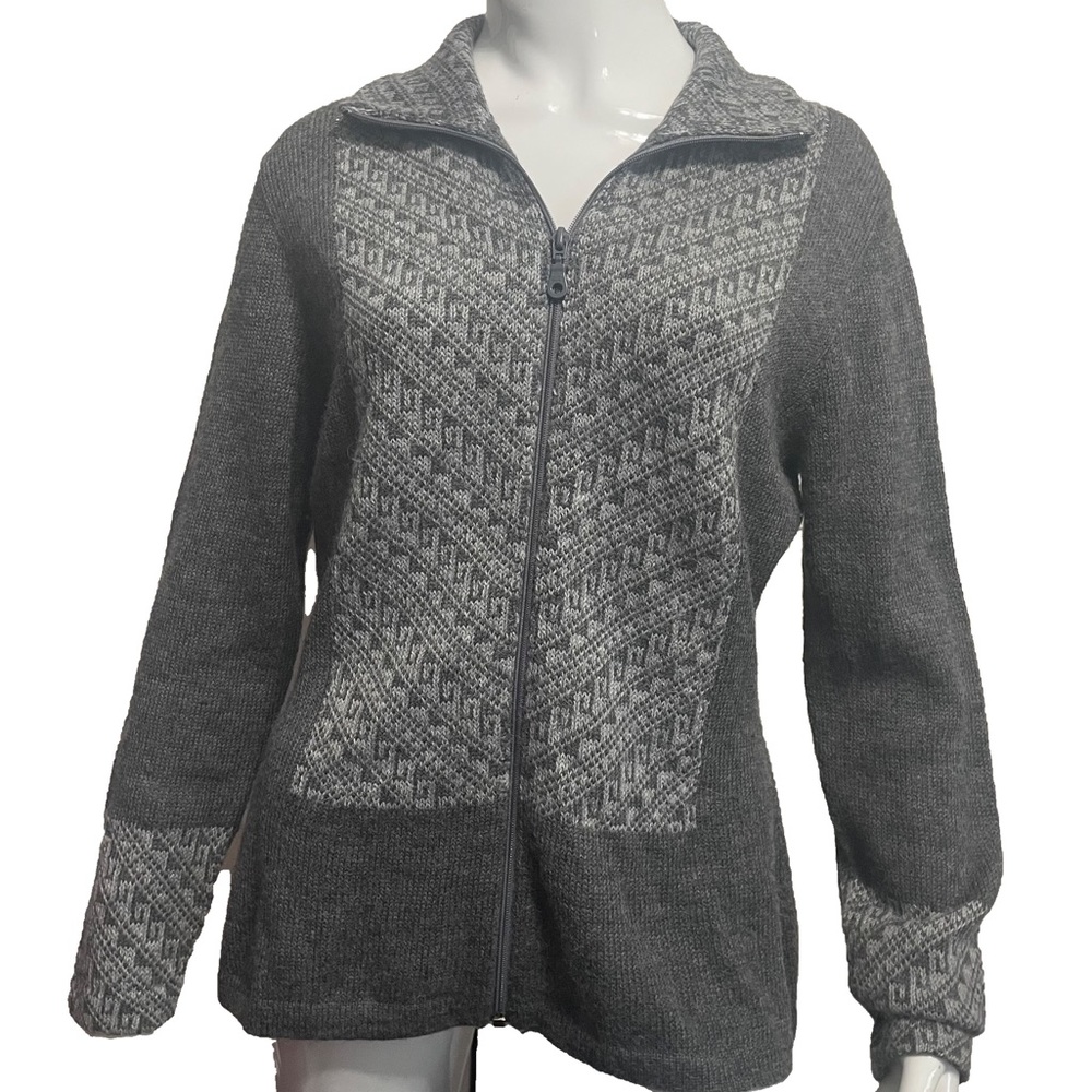 💙💖 Handmade Baby Alpaca Gray Knit Sweater from Peru